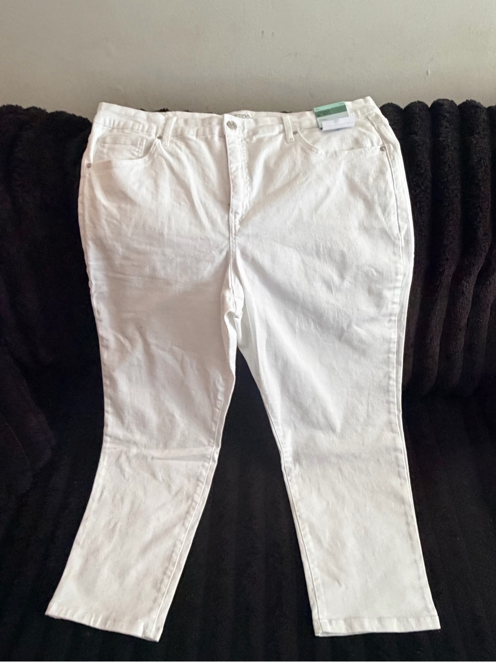 Terra & Sky White Straight Leg Jeans